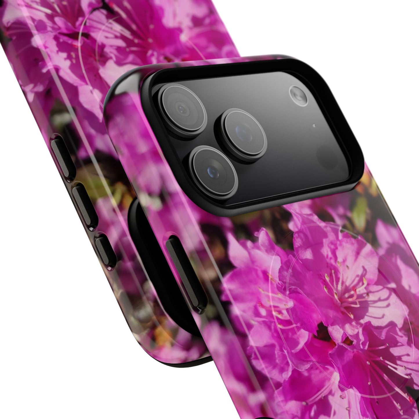 Pink Azalea Tough Magnetic Phone Case — Floral Protective Phone Cover