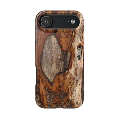 Rustic Bark Tough Phone Case — Wood Texture Protective Phone Case