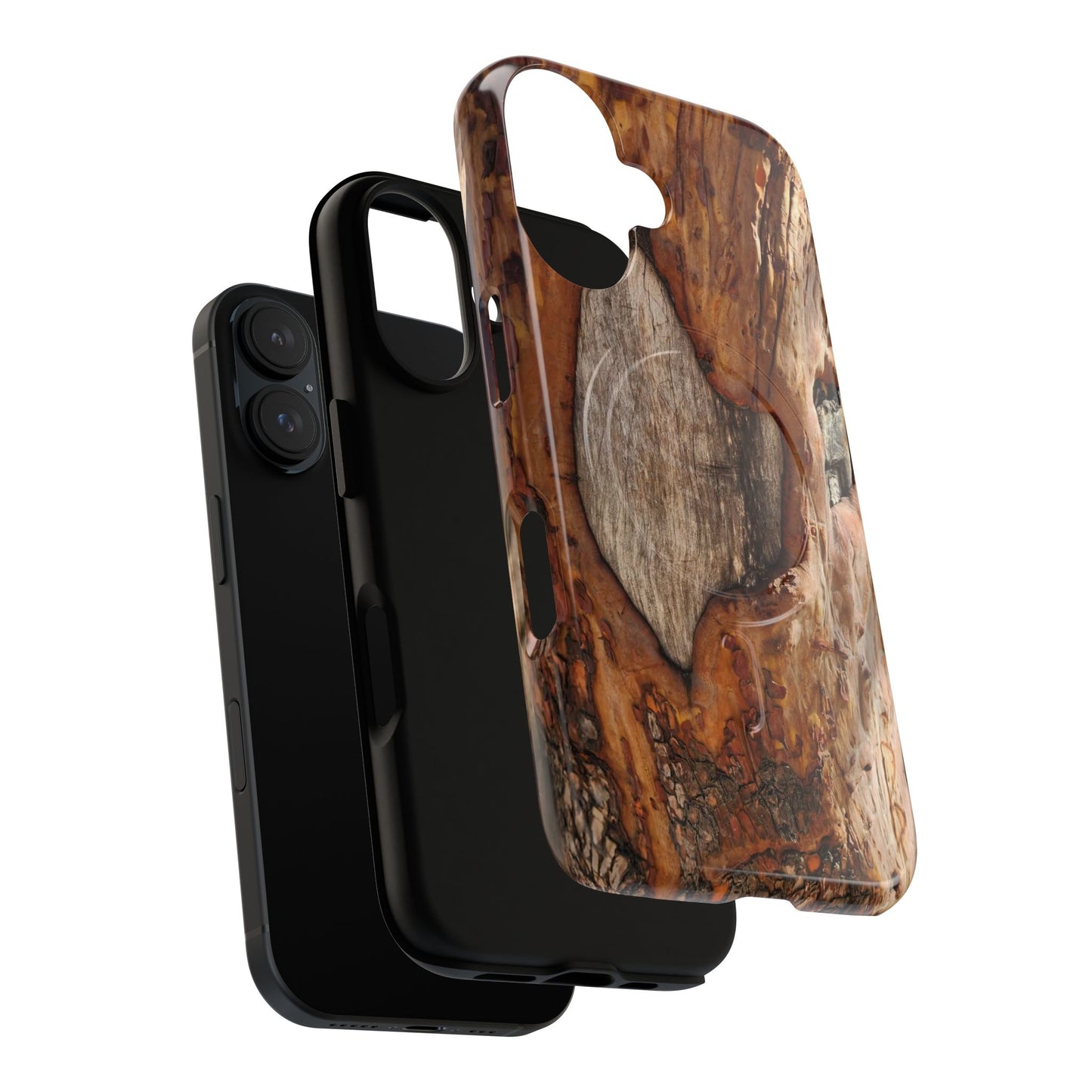 Rustic Bark Tough Magnetic Phone Case — Wood Texture Protective Phone Case