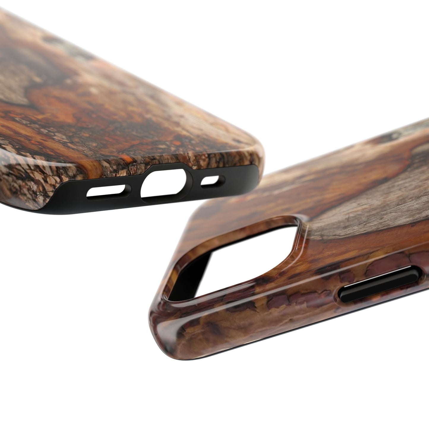 Rustic Bark Tough Phone Case — Wood Texture Protective Phone Case