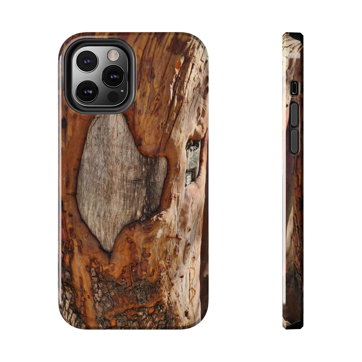 Rustic Bark Tough Phone Case — Wood Texture Protective Phone Case