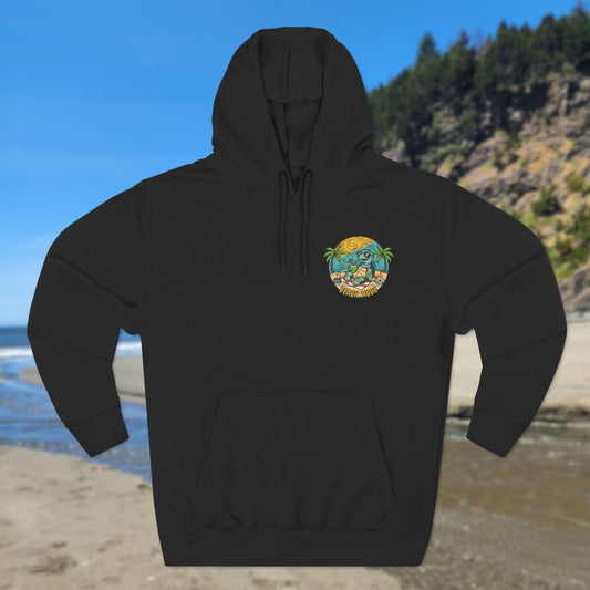 Beach Mode Turtle Hoodie | Tropical Surf Palm Trees
