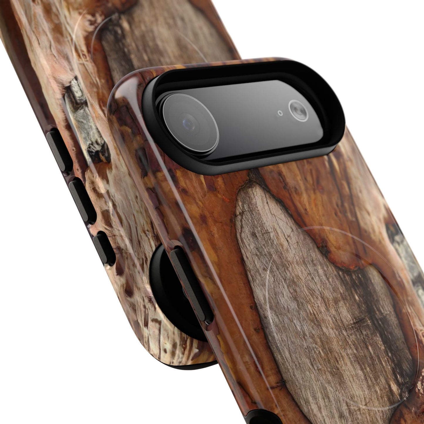 Rustic Bark Tough Magnetic Phone Case — Wood Texture Protective Phone Case
