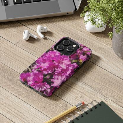 Pink Azalea Tough Phone Case — Floral Protective Phone Cover