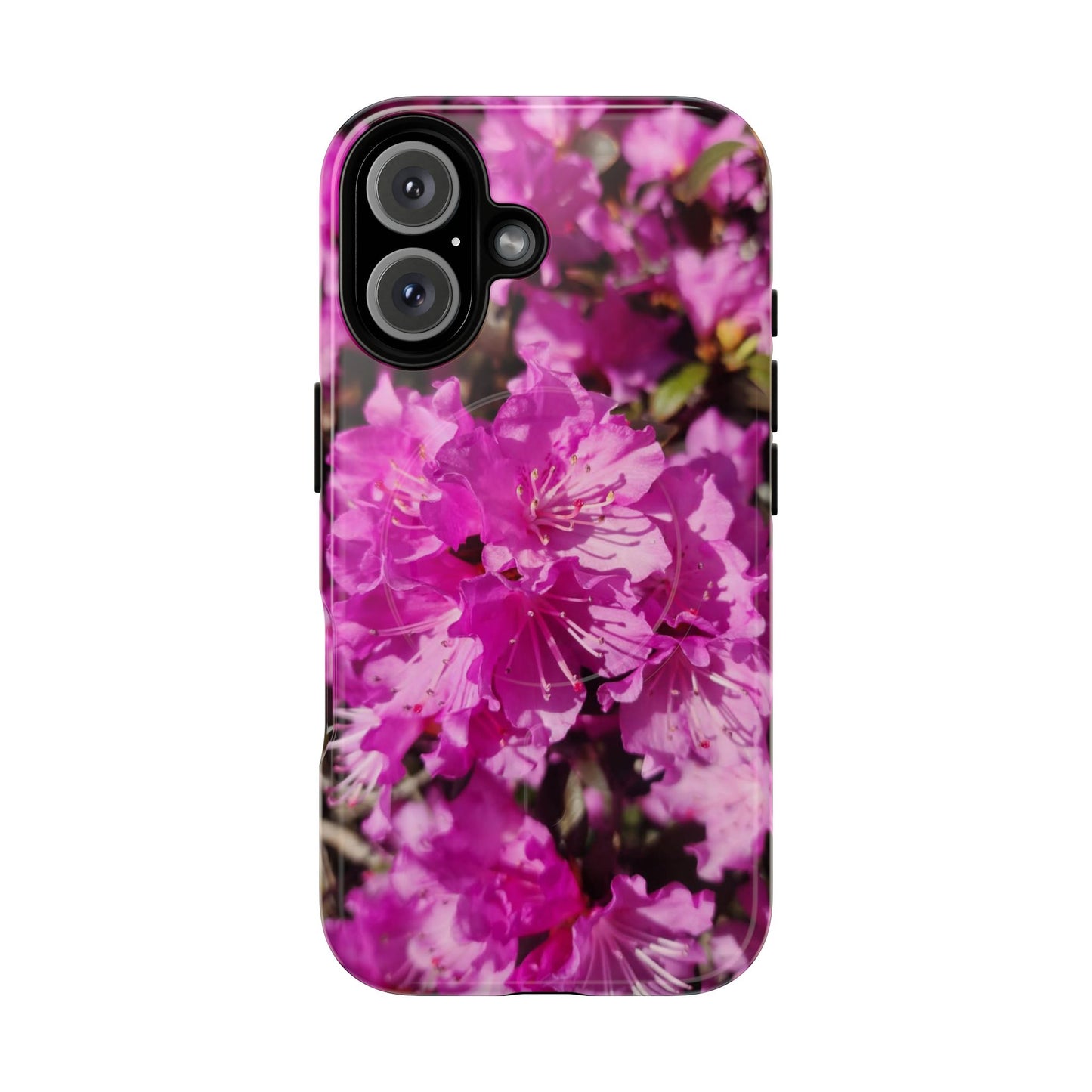 Pink Azalea Tough Magnetic Phone Case — Floral Protective Phone Cover