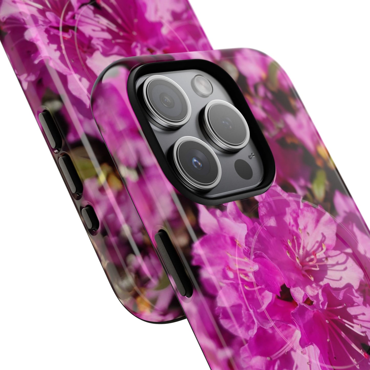 Pink Azalea Tough Magnetic Phone Case — Floral Protective Phone Cover
