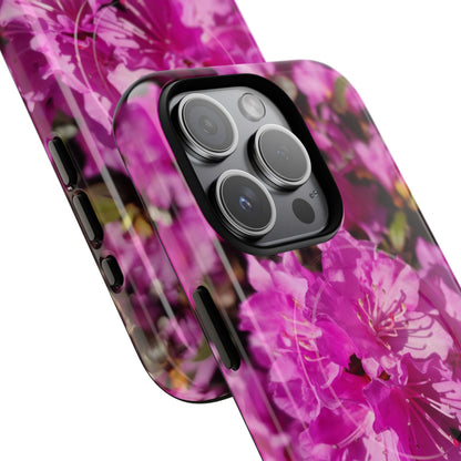 Pink Azalea Tough Magnetic Phone Case — Floral Protective Phone Cover