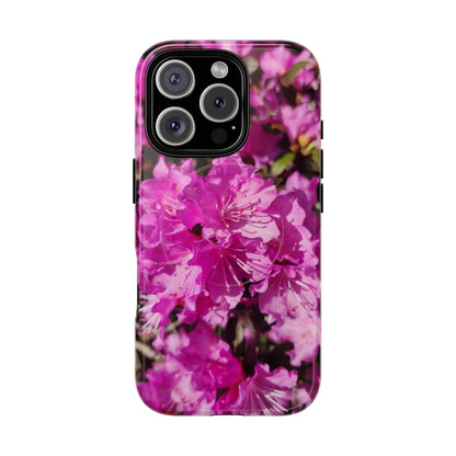 Pink Azalea Tough Magnetic Phone Case — Floral Protective Phone Cover