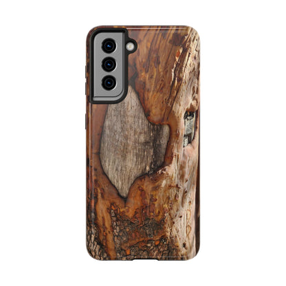 Rustic Bark Tough Phone Case — Wood Texture Protective Phone Case