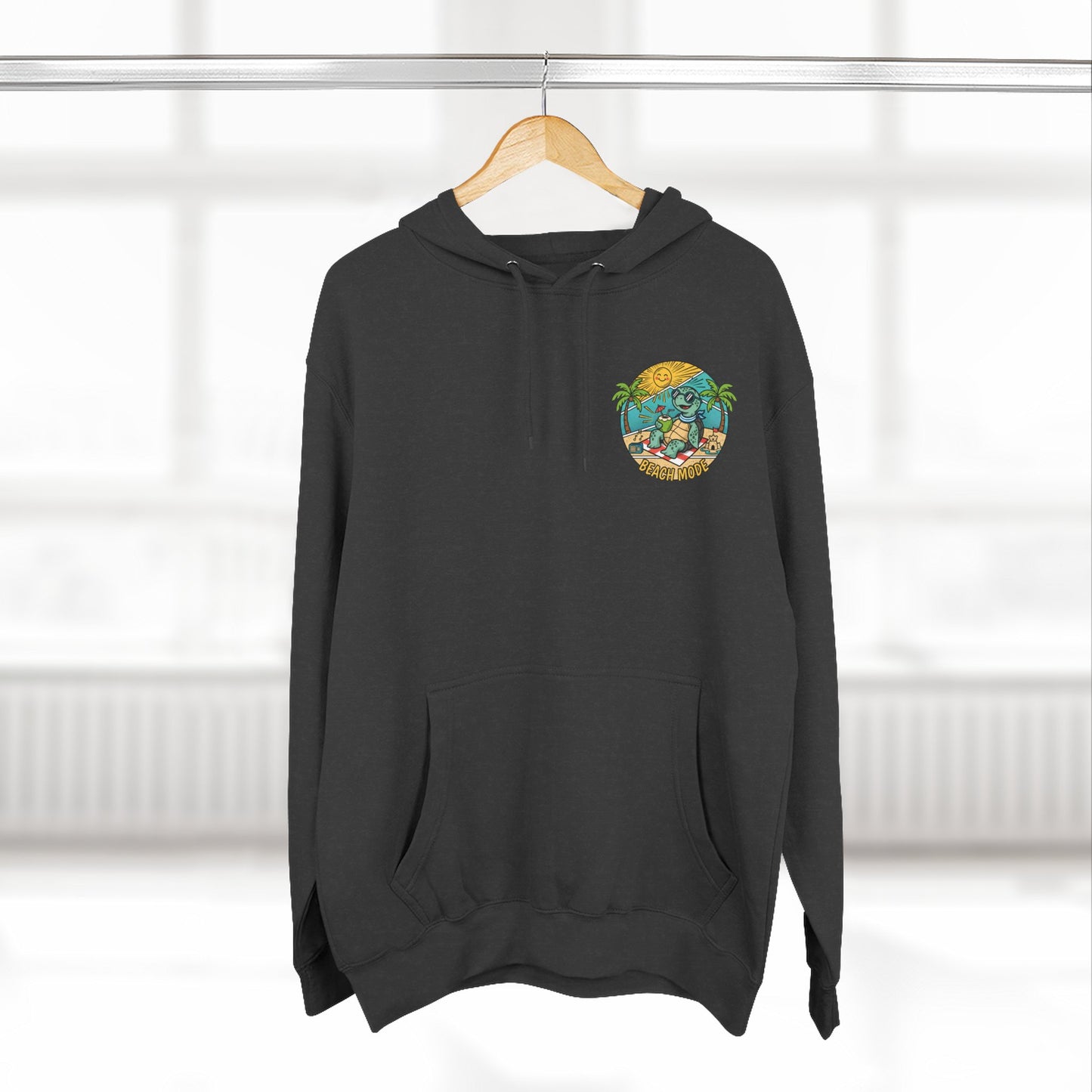 Beach Mode Turtle Hoodie | Tropical Surf Palm Trees