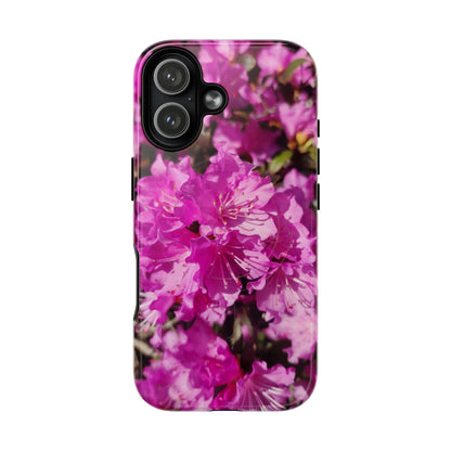 Pink Azalea Tough Magnetic Phone Case — Floral Protective Phone Cover