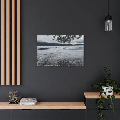 Frozen Lake Winter Landscape Canvas