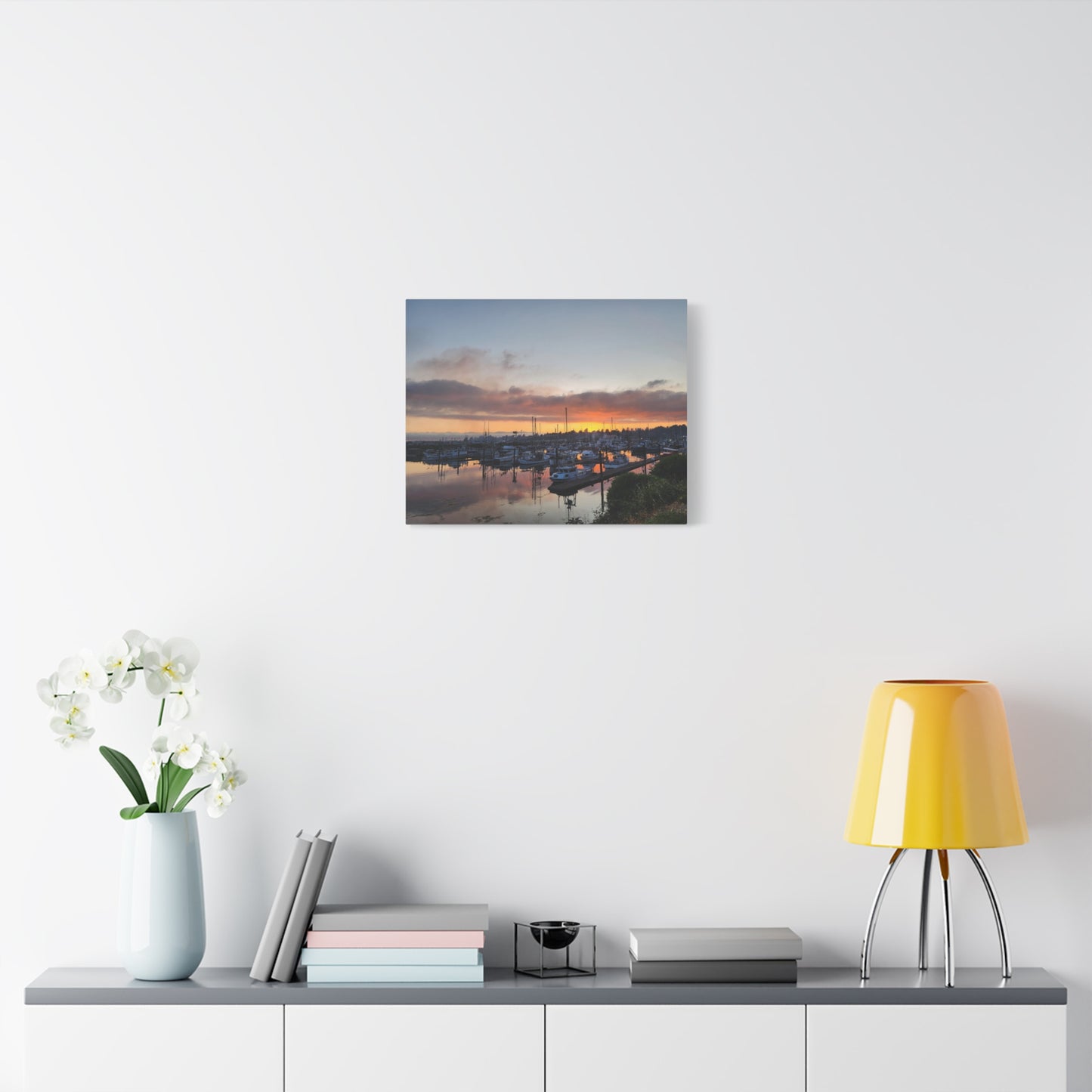 Harbor Sunset Matte Canvas Print — Stretched Wall Art