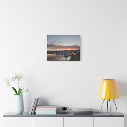 Harbor Sunset Matte Canvas Print — Stretched Wall Art