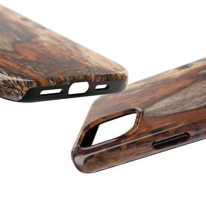 Rustic Bark Tough Phone Case — Wood Texture Protective Phone Case