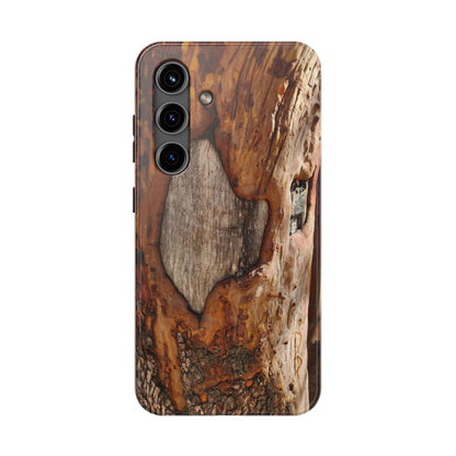 Rustic Bark Tough Phone Case — Wood Texture Protective Phone Case