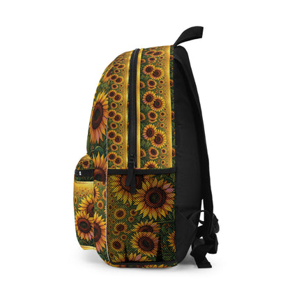 Sunflower Field Backpack — Bright Floral School & Travel Bag