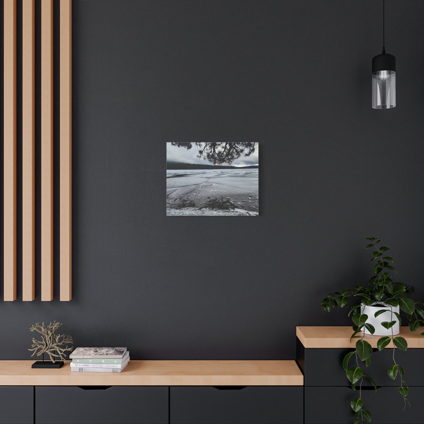 Frozen Lake Winter Landscape Canvas