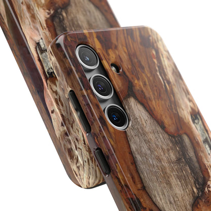 Rustic Bark Tough Phone Case — Wood Texture Protective Phone Case