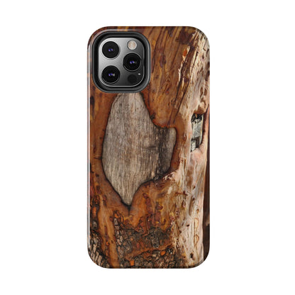 Rustic Bark Tough Phone Case — Wood Texture Protective Phone Case
