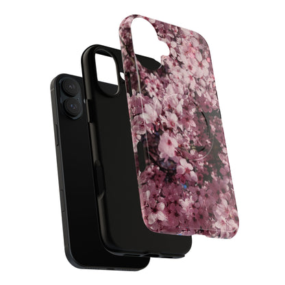 Cherry Blossom Tough Magnetic Phone Case – Pink Floral Protective Phone Cover