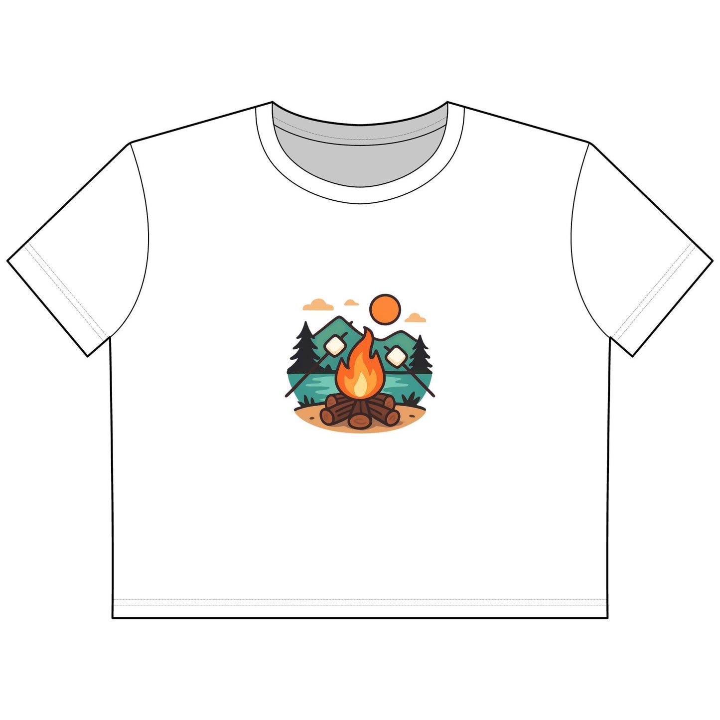 Cropped Tee — Campfire Mountains Graphic