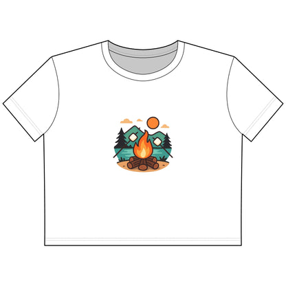 Cropped Tee — Campfire Mountains Graphic