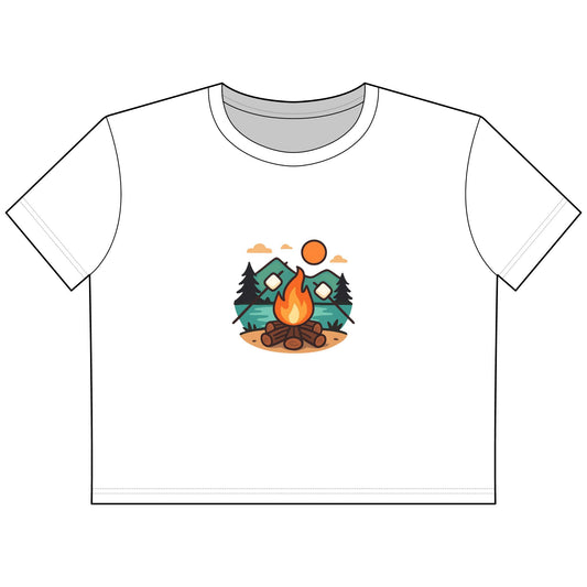 Cropped Tee — Campfire Mountains Graphic