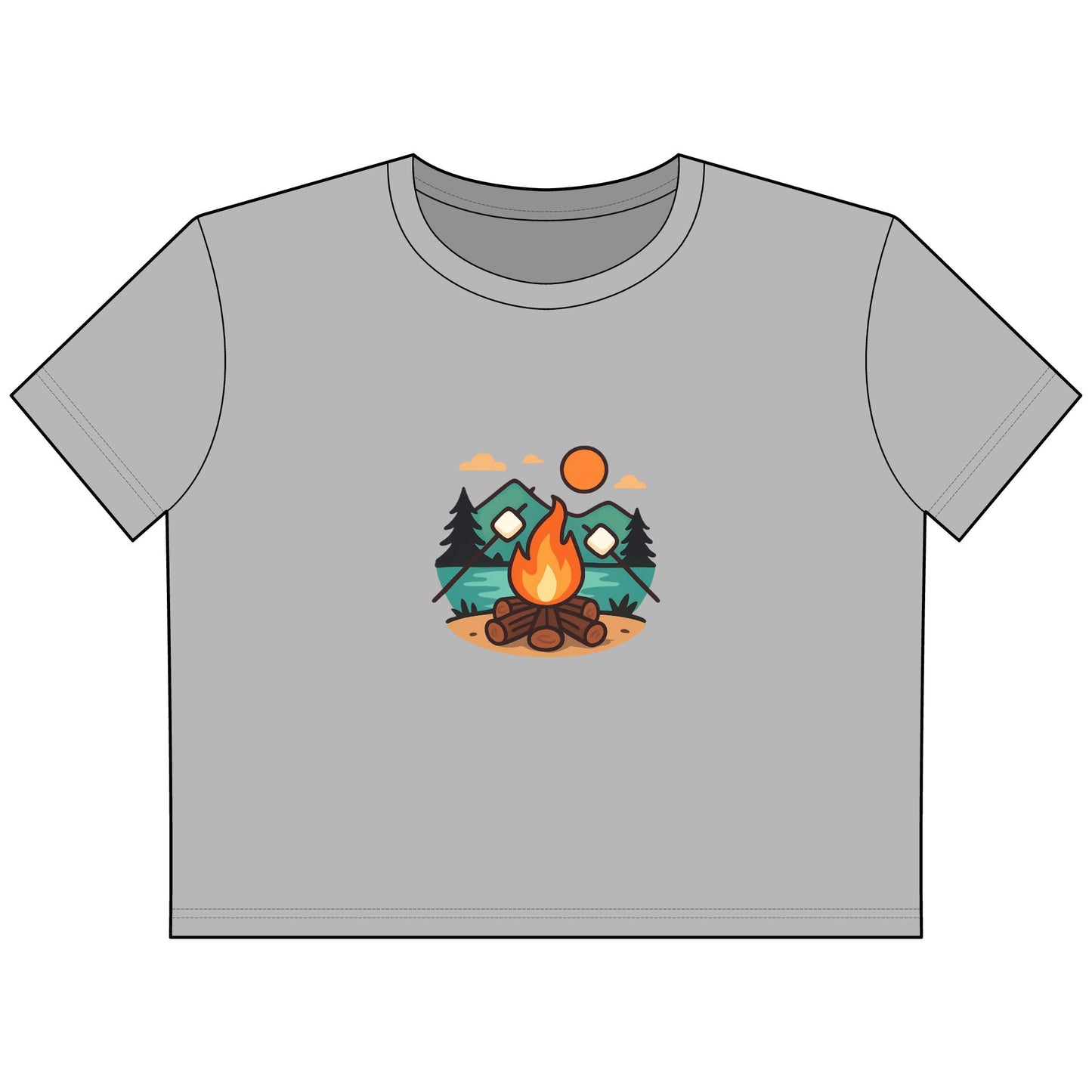 Cropped Tee — Campfire Mountains Graphic