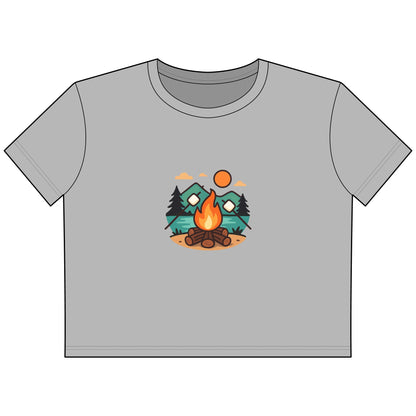 Cropped Tee — Campfire Mountains Graphic