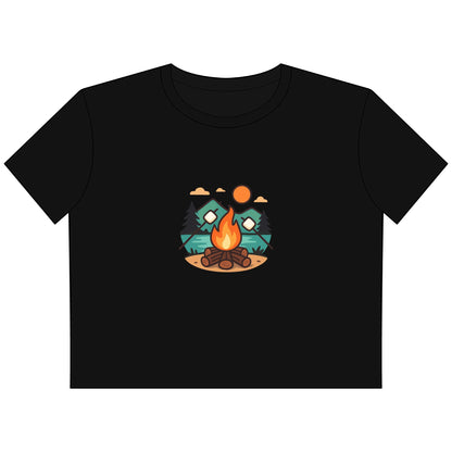 Cropped Tee — Campfire Mountains Graphic