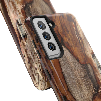 Rustic Bark Tough Phone Case — Wood Texture Protective Phone Case