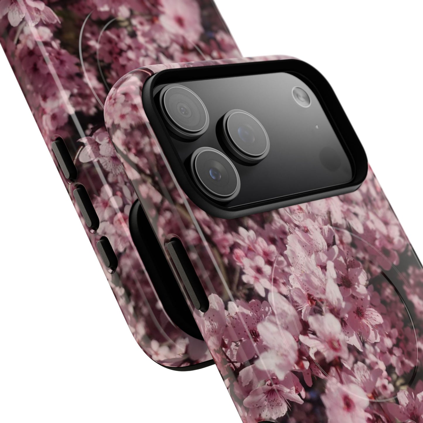 Cherry Blossom Tough Magnetic Phone Case – Pink Floral Protective Phone Cover