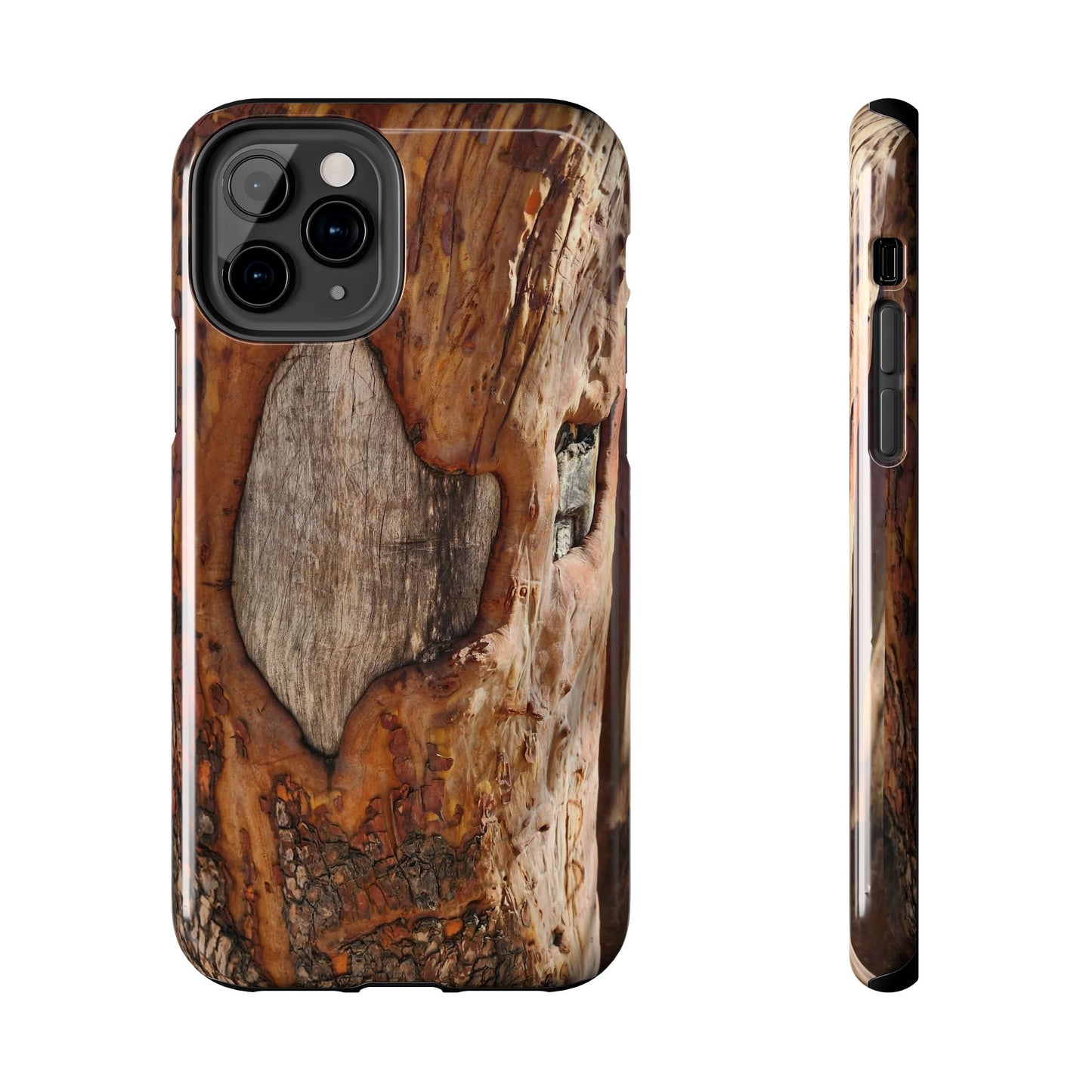 Rustic Bark Tough Phone Case — Wood Texture Protective Phone Case