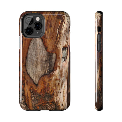 Rustic Bark Tough Phone Case — Wood Texture Protective Phone Case