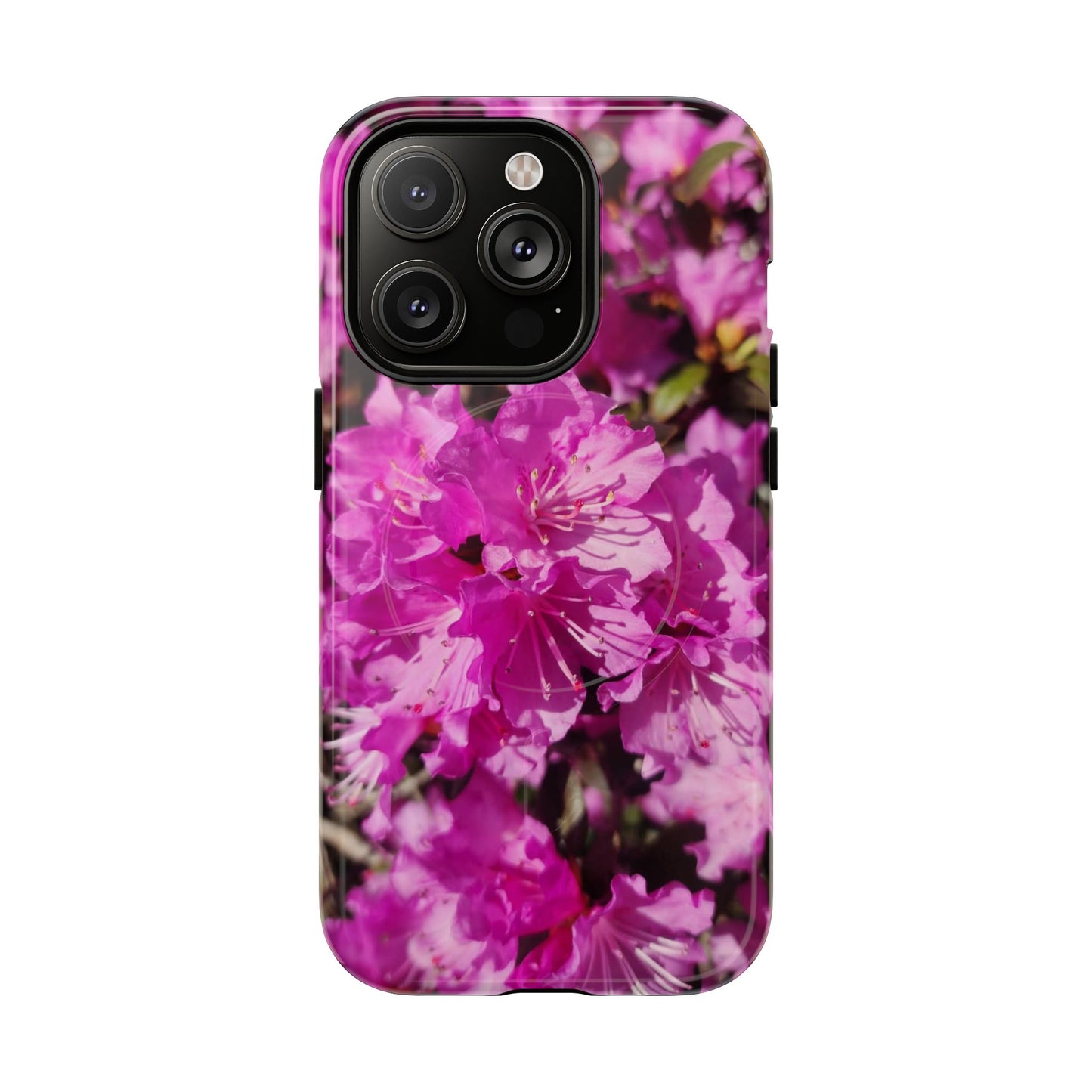 Pink Azalea Tough Magnetic Phone Case — Floral Protective Phone Cover