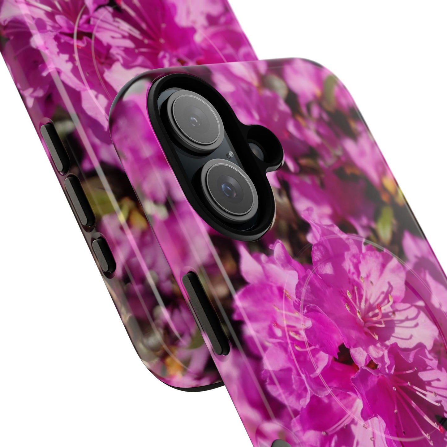 Pink Azalea Tough Magnetic Phone Case — Floral Protective Phone Cover