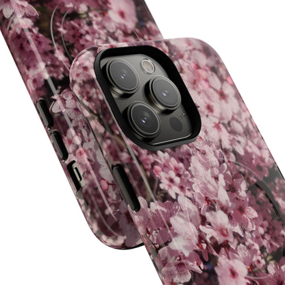 Cherry Blossom Tough Magnetic Phone Case – Pink Floral Protective Phone Cover