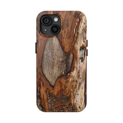 Rustic Bark Tough Phone Case — Wood Texture Protective Phone Case