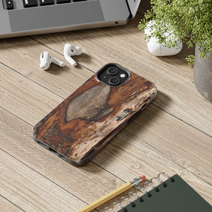 Rustic Bark Tough Phone Case — Wood Texture Protective Phone Case