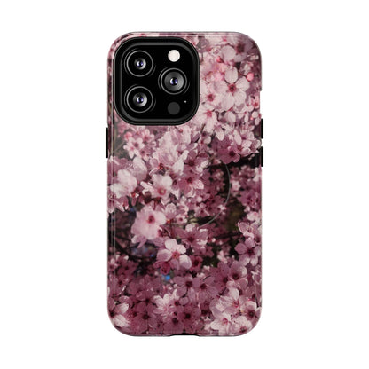 Cherry Blossom Tough Magnetic Phone Case – Pink Floral Protective Phone Cover