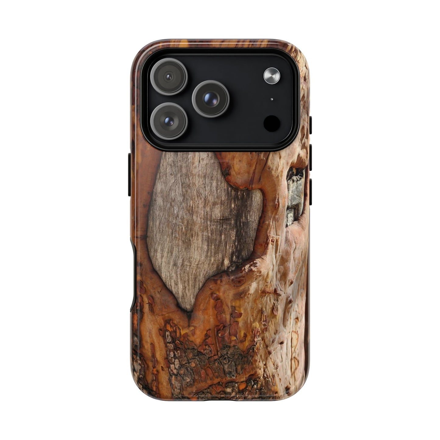Rustic Bark Tough Magnetic Phone Case — Wood Texture Protective Phone Case