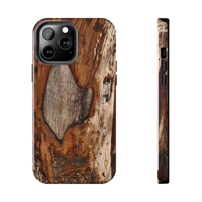 Rustic Bark Tough Phone Case — Wood Texture Protective Phone Case