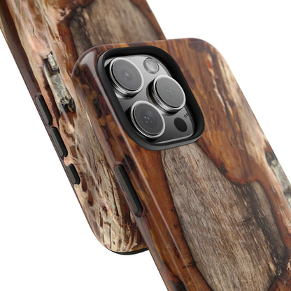 Rustic Bark Tough Phone Case — Wood Texture Protective Phone Case