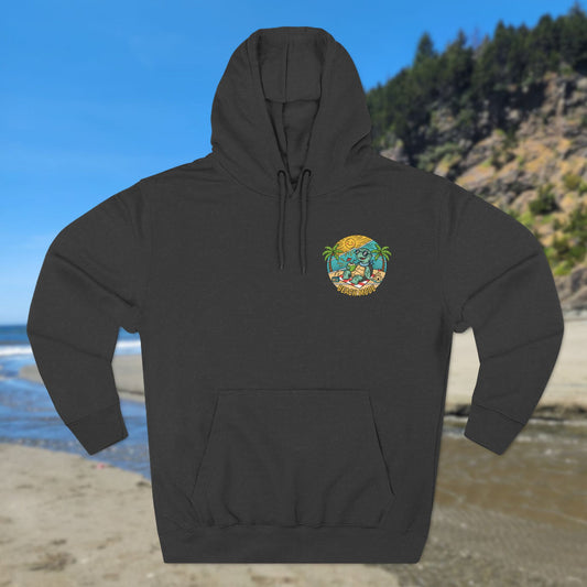 Beach Mode Turtle Hoodie | Tropical Surf Palm Trees