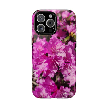 Pink Azalea Tough Magnetic Phone Case — Floral Protective Phone Cover
