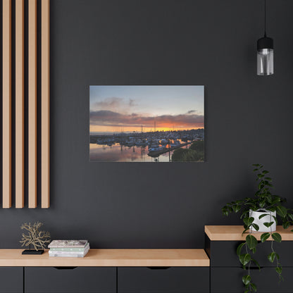 Harbor Sunset Matte Canvas Print — Stretched Wall Art