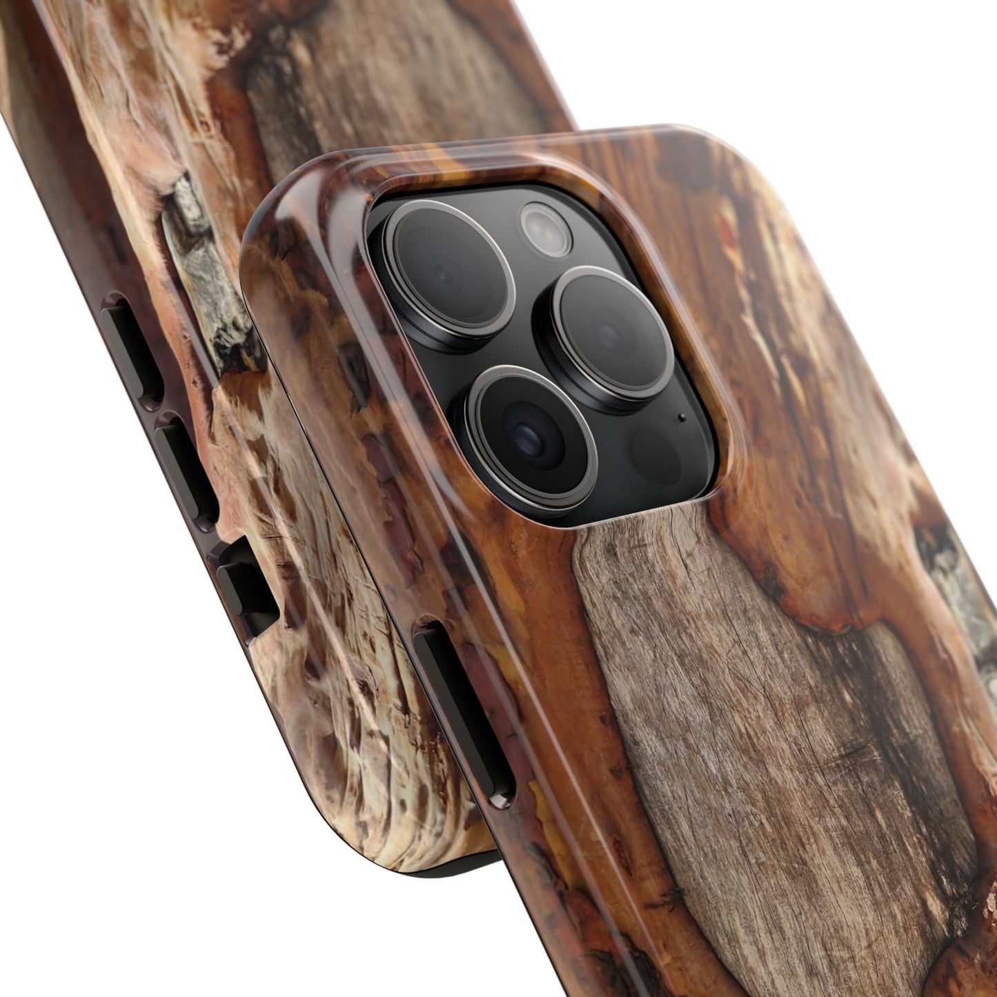 Rustic Bark Tough Phone Case — Wood Texture Protective Phone Case