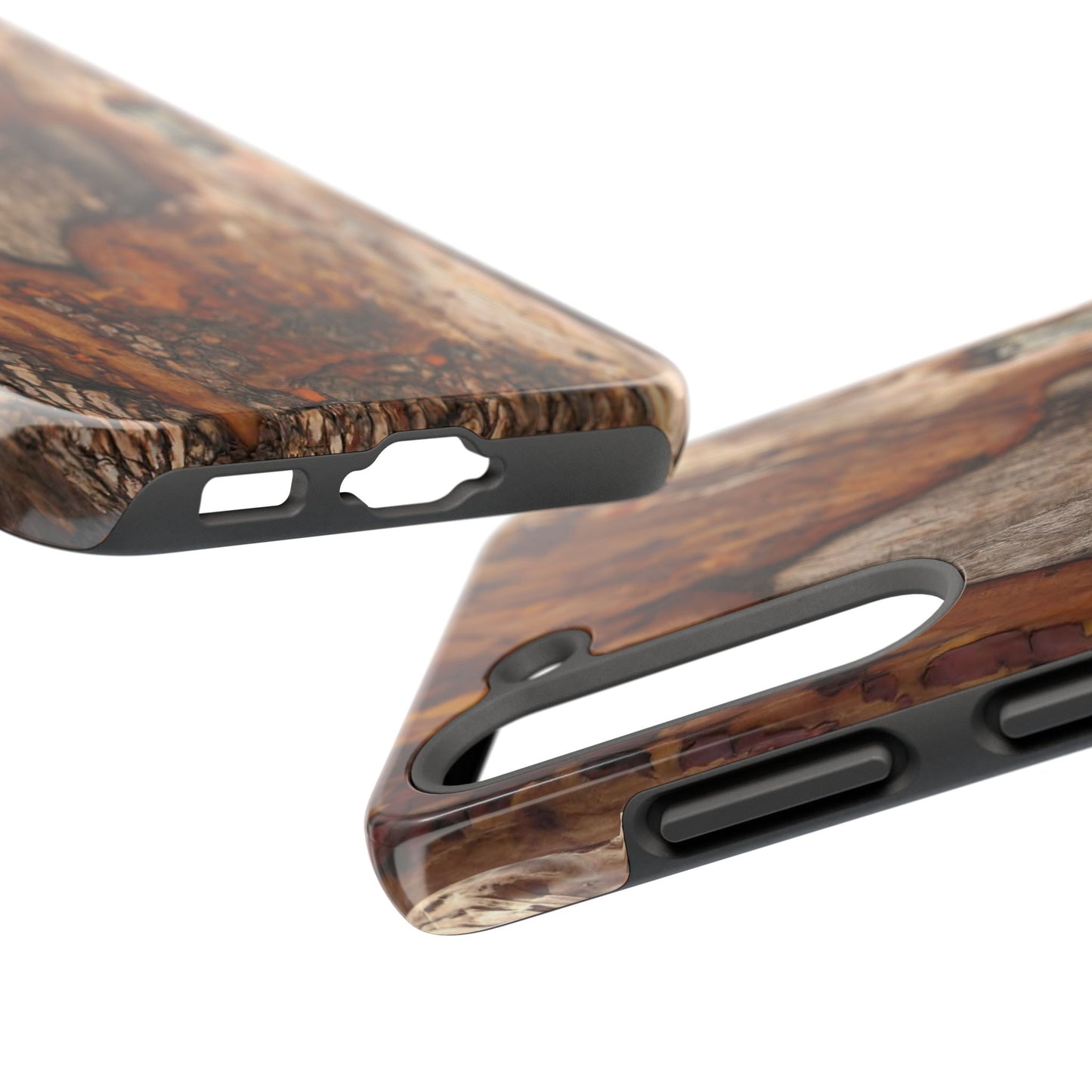 Rustic Bark Tough Phone Case — Wood Texture Protective Phone Case