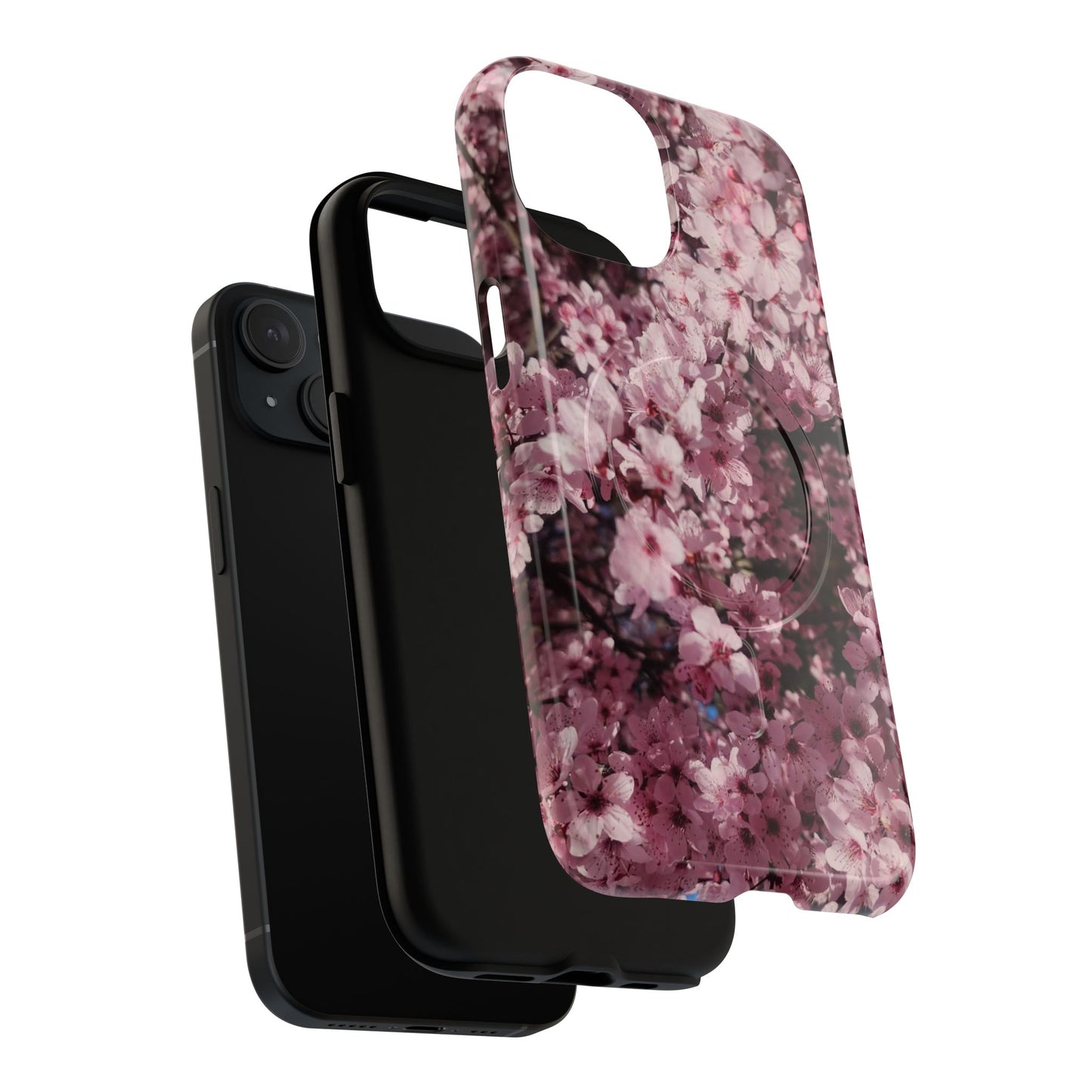 Cherry Blossom Tough Magnetic Phone Case – Pink Floral Protective Phone Cover